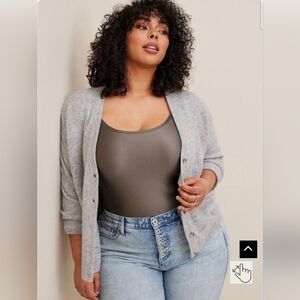 Torrid size 5 (28) gray cardigan sweater
